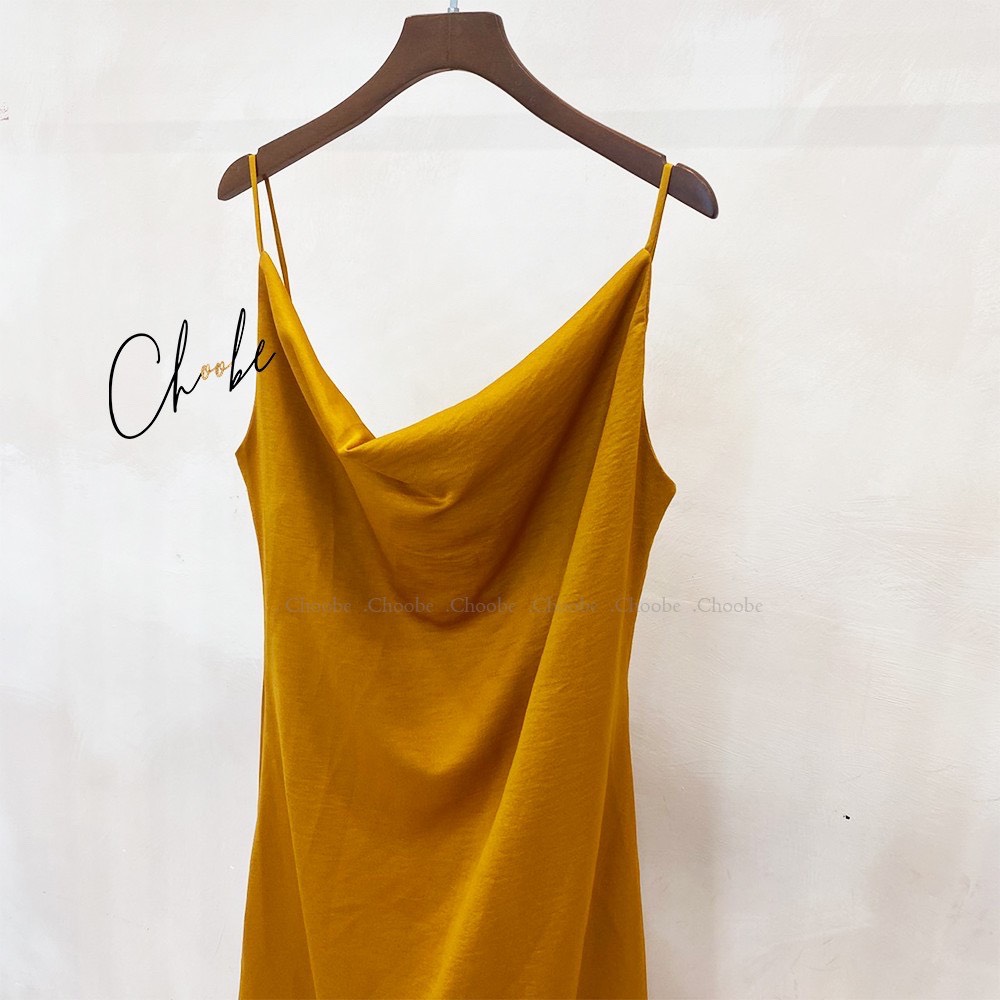 Đầm dự tiệc Choobe chất lụa mịn cao cấp, váy 2 dây nữ dáng suông basic V06