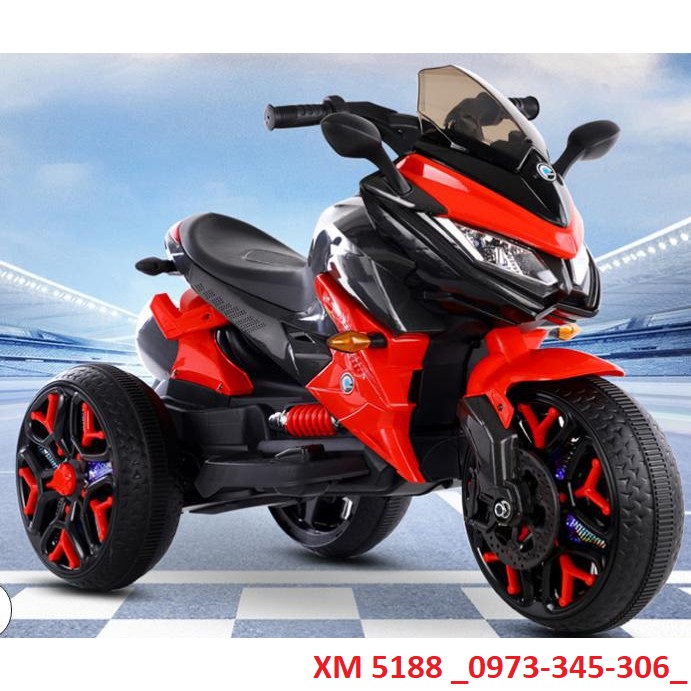 Xe máy điện moto 3 bánh BABY-KID 5188 cao cấp phiên bản thể thao, có đèn phát sáng bánh xe