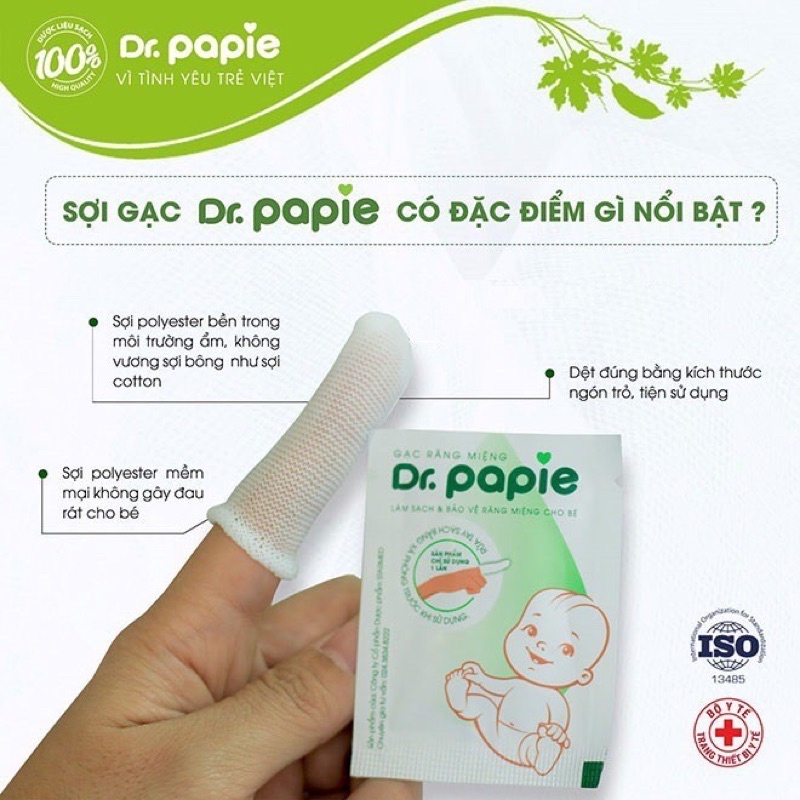 Gạc rơ lưỡi cho bé Dr.Papie