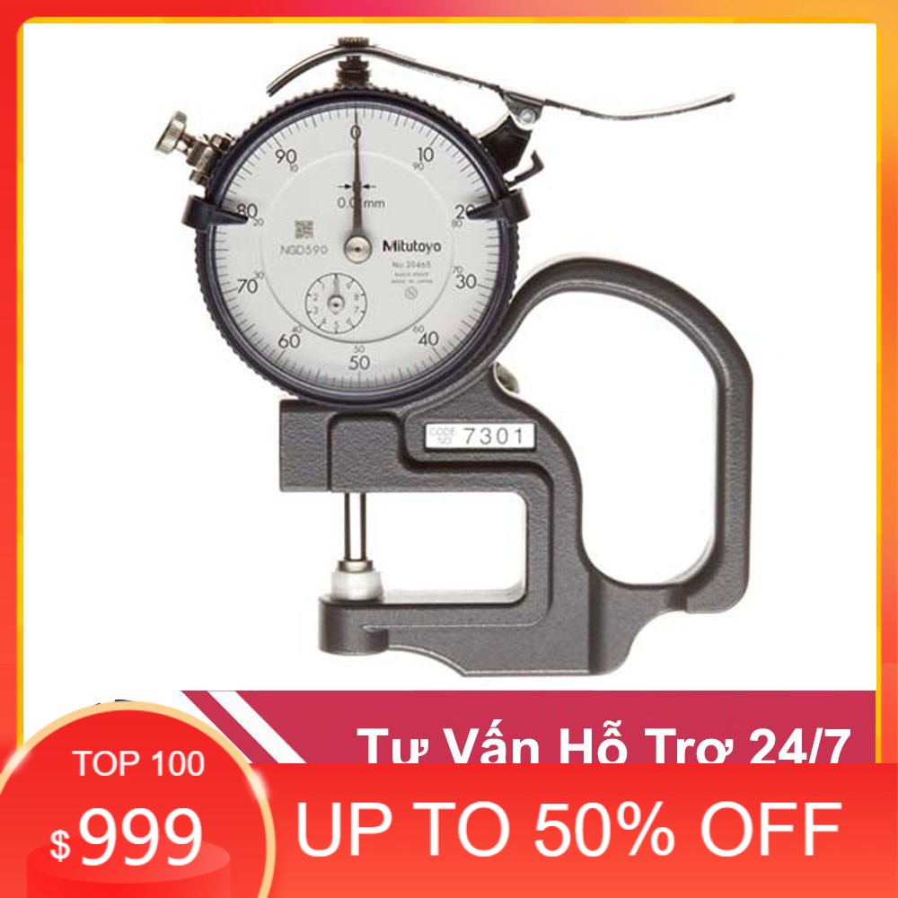 Thước đo độ dày đồng hồ 7301 (0-10mm/0.01mm) Mitutoyo