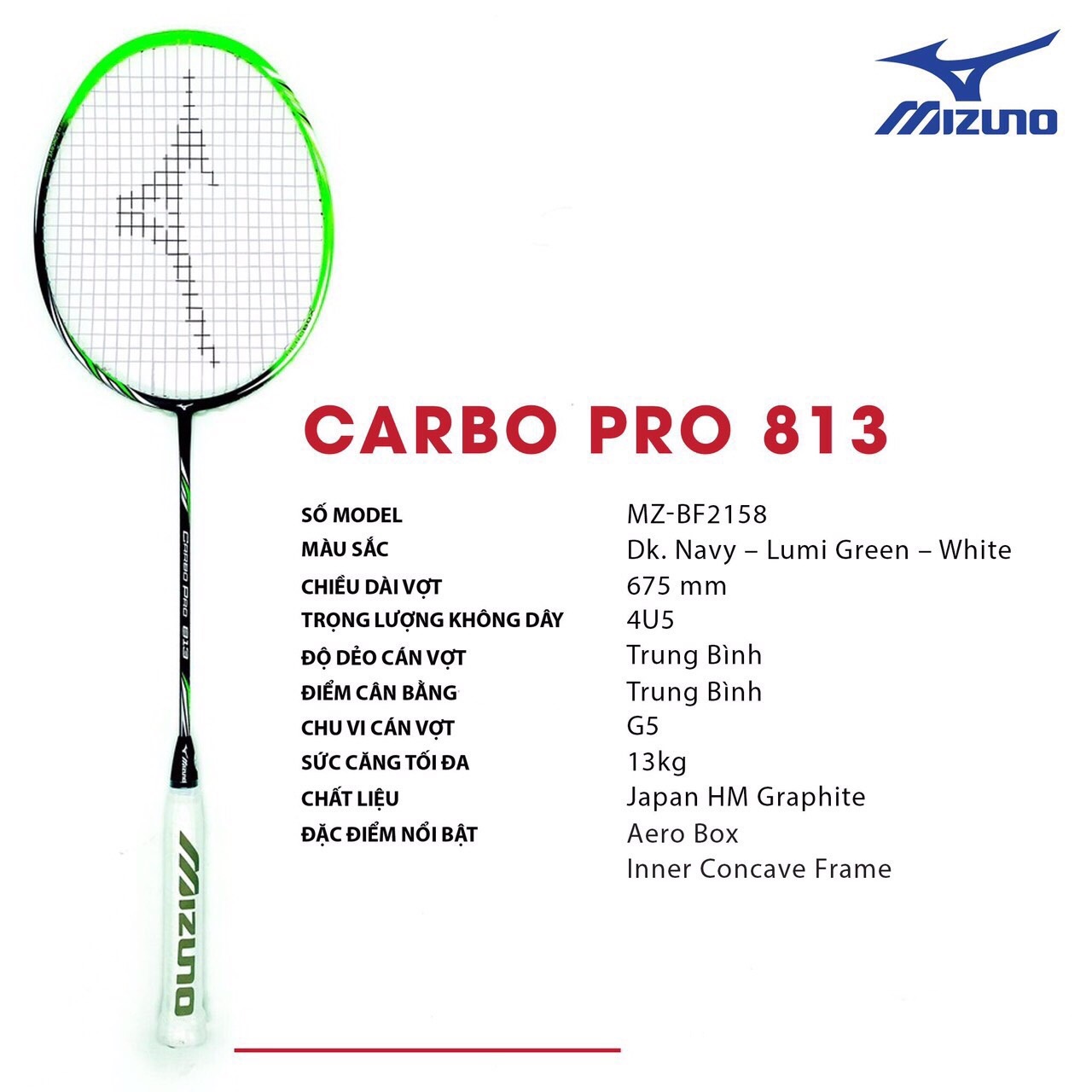 Vợt cầu lông Mizuno CARBO PRO 813 (chính hãng)