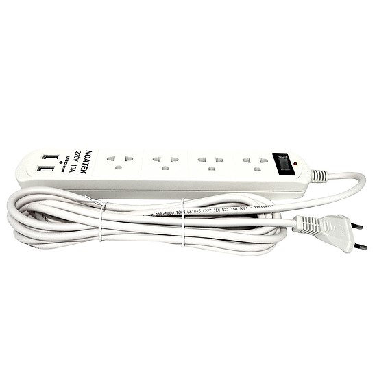 Ổ cắm điện NOATEK 4 lỗ, 2 cổng USB,dài 2M