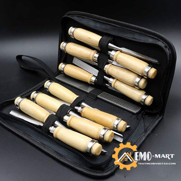 [FreeshipMAX] Bộ dụng cụ 12 cây đục, tiện gỗ cao cấp v2