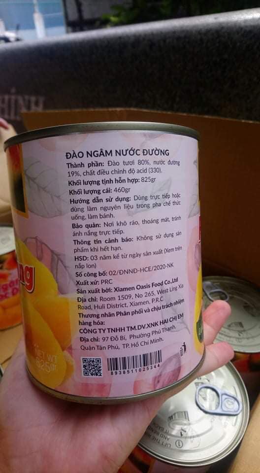 COMBO 3 LON ĐÀO NGÂM NƯỚC ĐƯỜNG 825G