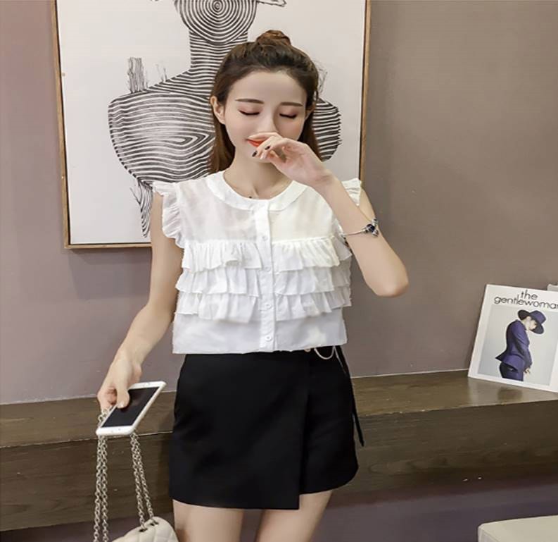 Sơ Mi Phối Bèo Dễ Thương