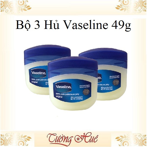 Bộ 3 Sáp Dưỡng Ẩm Vaseline Original 100% Pure Petroleum Jelly- 49g x 3 giá rẻ