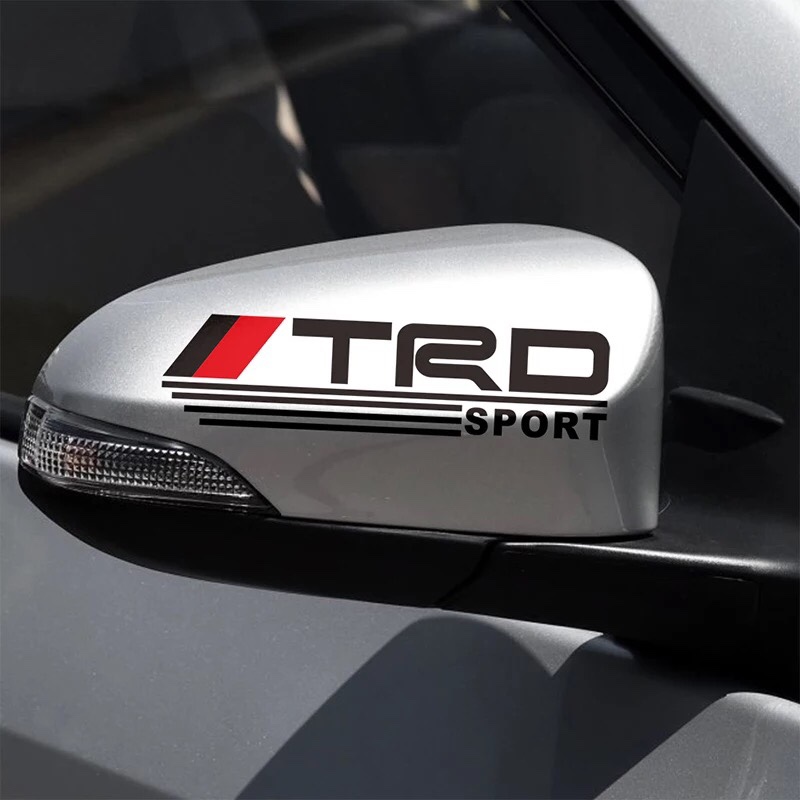 Bộ 2 tem dán gương chiếu hậu ô tô TRD