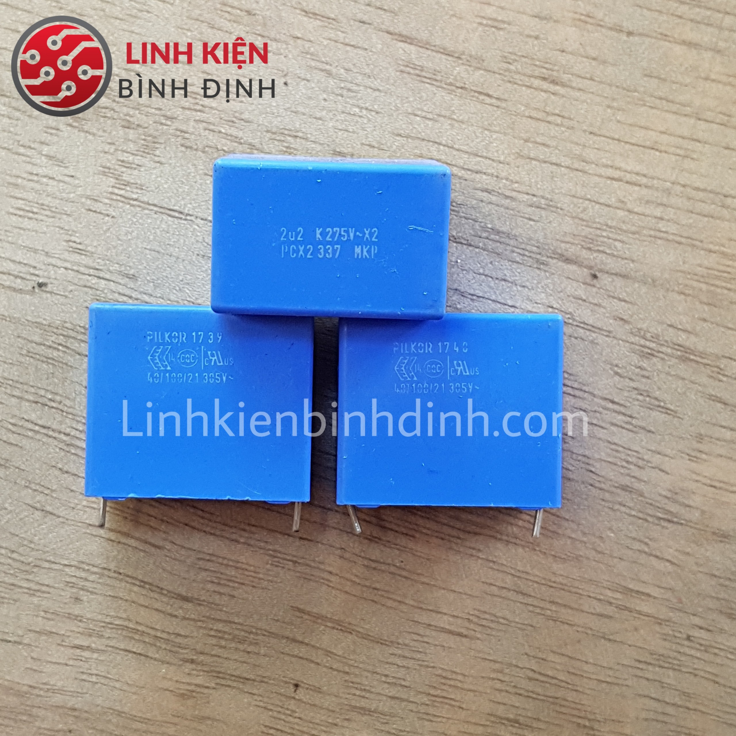 Tụ lọc nguồn ac 2.2uf 275vac 2u2 k275v