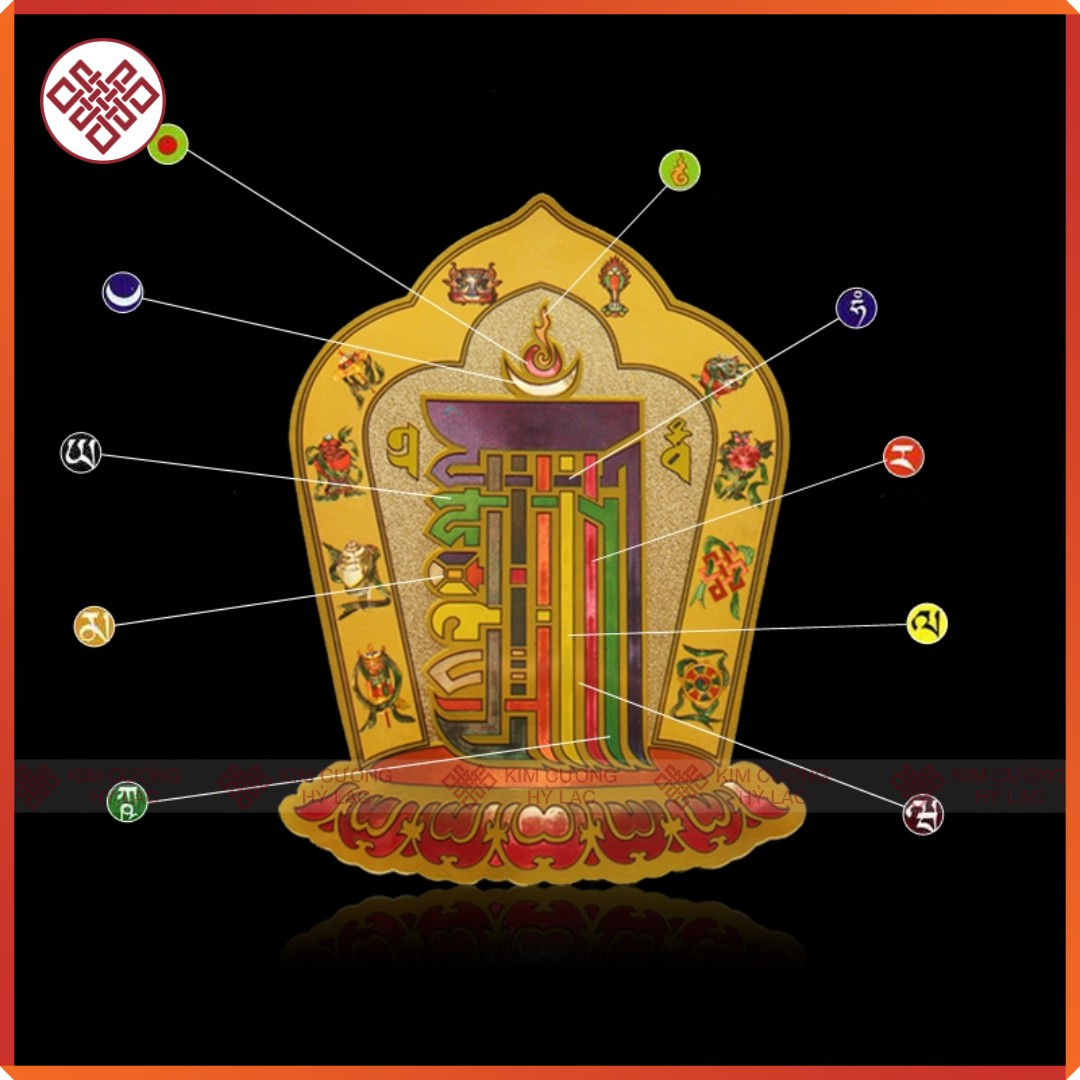 Decal dán biểu tượng Kalachakra Mật tông [Kim Cương Hỷ Lạc]