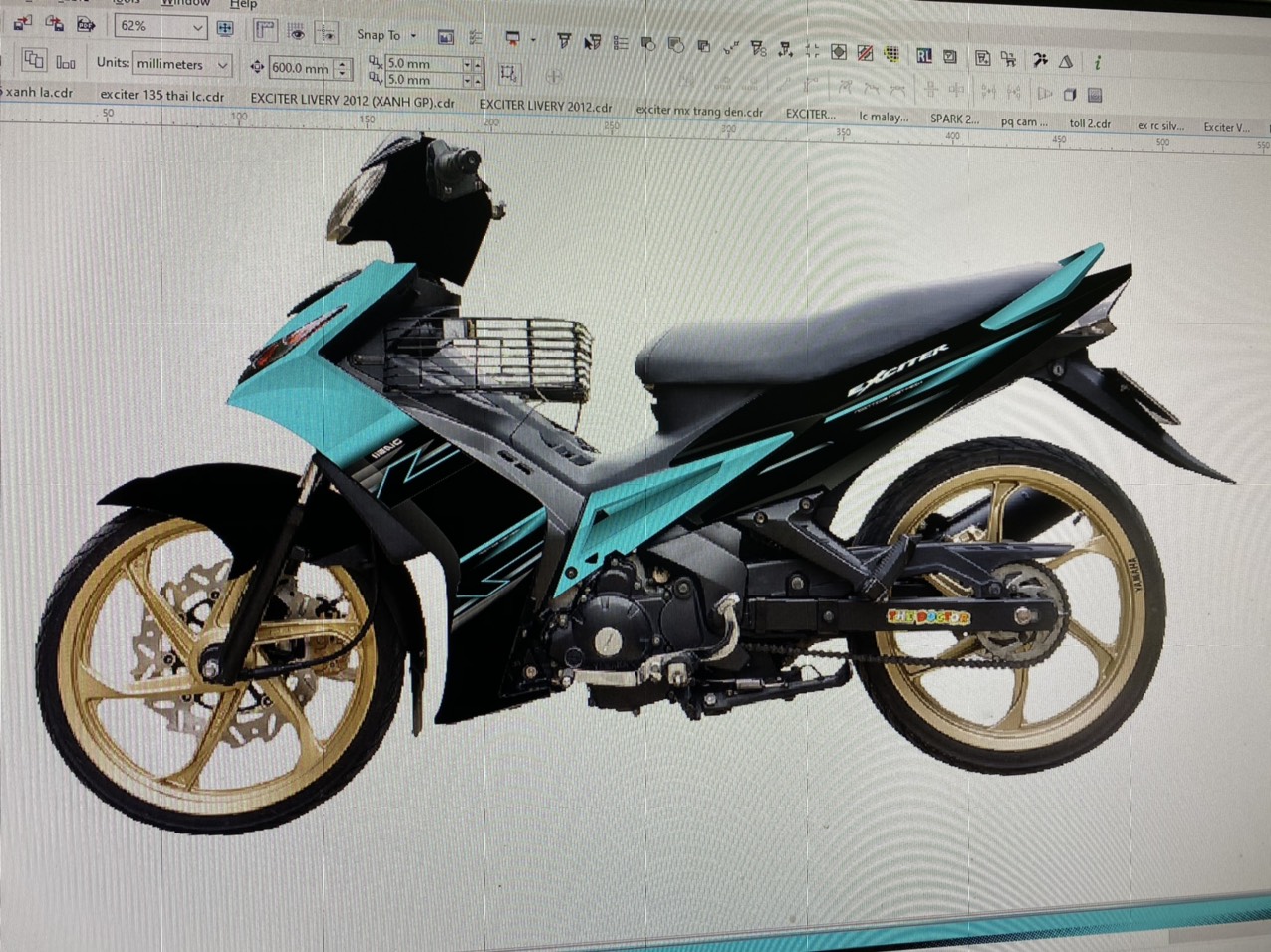 Tem xe exciter 135 sọc chỉ