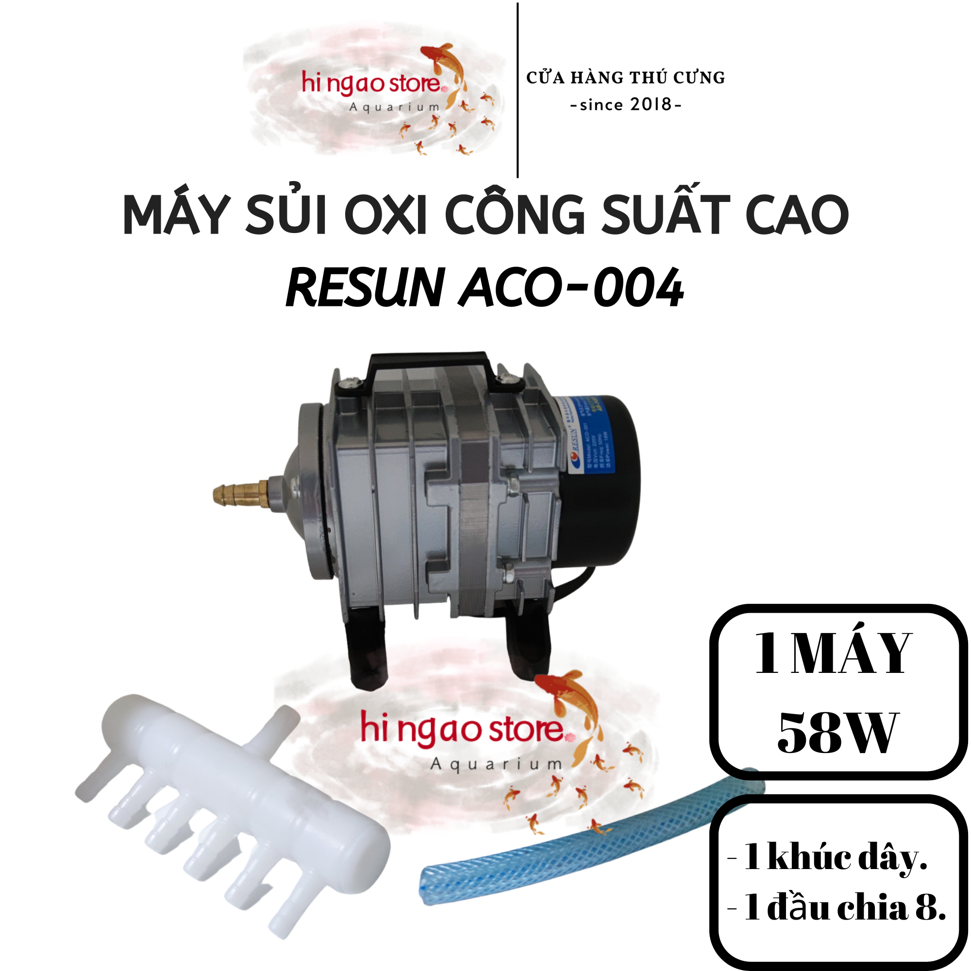 (7 days warranty) high power 58W Resun aco-003 oxygen pusher-oxygen pusher, oxygen pump-fish accessory | Hingaostore.