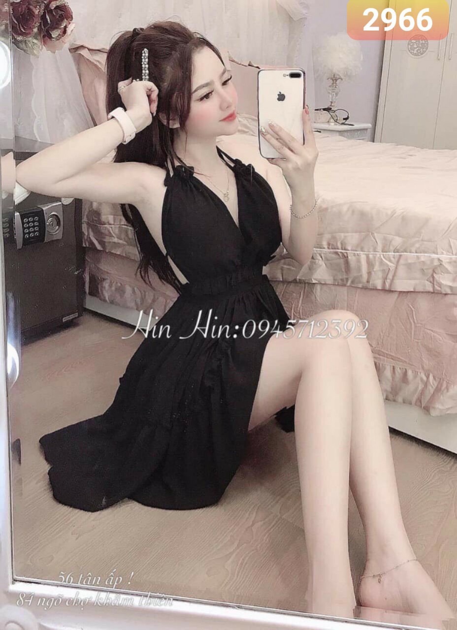 [HCM]Đầm cổ yếm hở lưng siêu quyến rũ