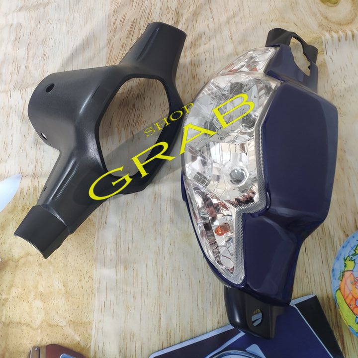 Bộ ốp đầu - bộ nhựa vỏ đầu xe wave 2 bóng phanh đĩa ( đèn pha kèm bóng ) xe Wave Thái / Wave alpha / Wave ZX,đồ chơi xe máy giá rẻ