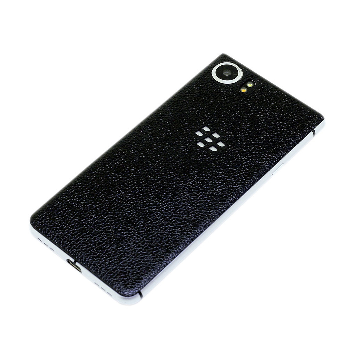 [HCM]Ốp da dán dành cho Blackberry KeyOne - Da thật nhập khẩu cao cấp - (Đen Vân)