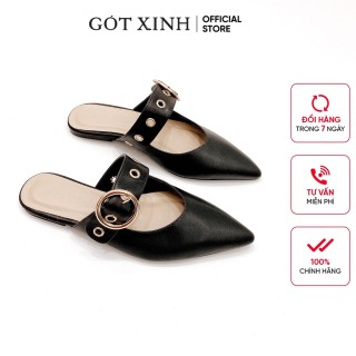 Giày sục Gót Xinh D8 da mờ đế bệt thumbnail