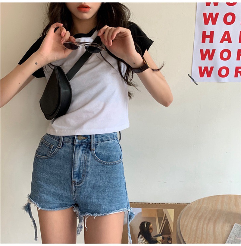 MS6680 Áo phông, áo thun nữ raplan croptop