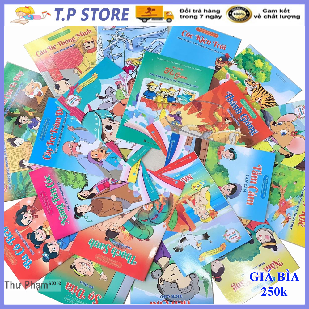 Combo 20 PCs Vietnamese-English fairy tale for kids-Vietnamese fairy tale-world fairy tale for children