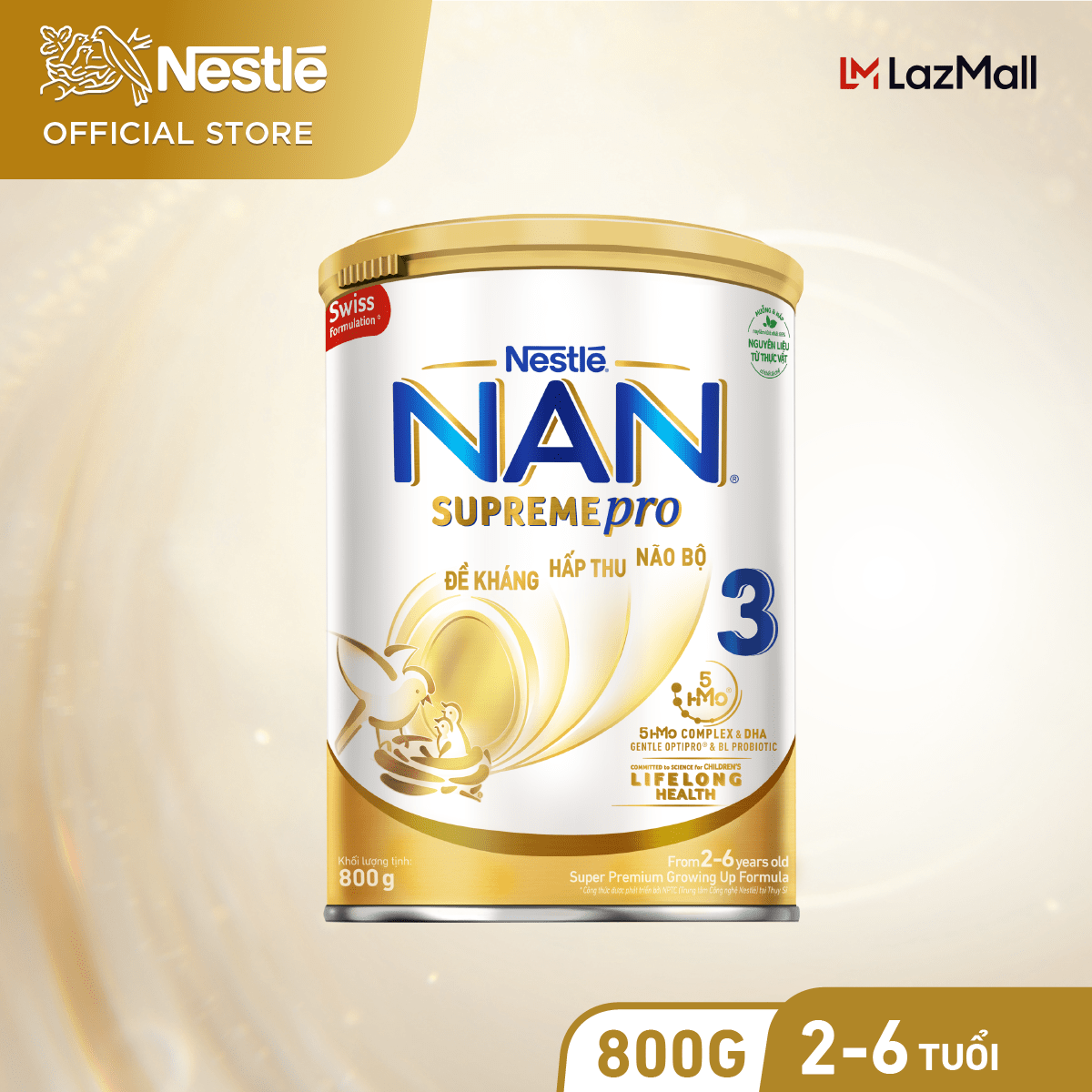 Sữa dinh dưỡng công thức Nestlé NAN SUPREMEPRO 3 lon 800g