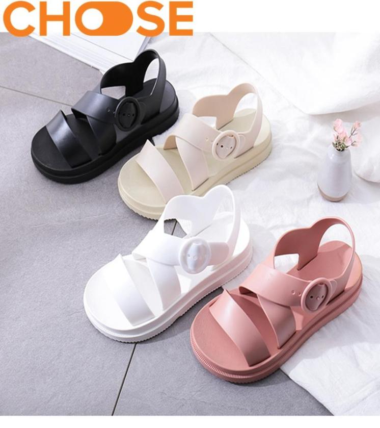 Giày Sandal Giày Nữ Quai Ngang Nữ Giày Quai Hậu Đế Bằng Nữ Phong Cách Nữ Sinh Ngọt Ngào 1801 giá rẻ