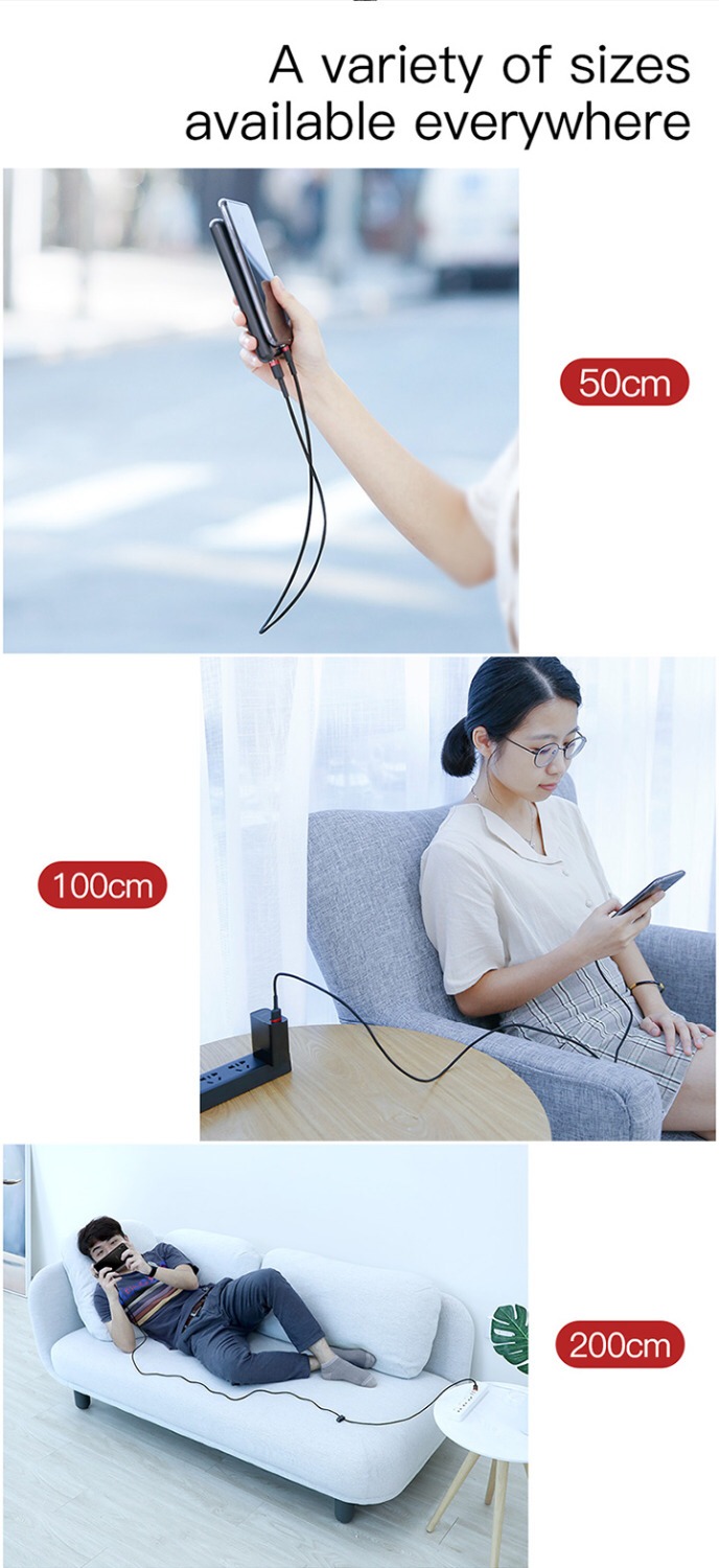 Cáp sạc nhanh Baseus Cafule Micro USB cho Smartphone Android Samsung/ Xiaomi/ Oppo/ Asus/ Huawei (2.4A, Quick charge 3.0)