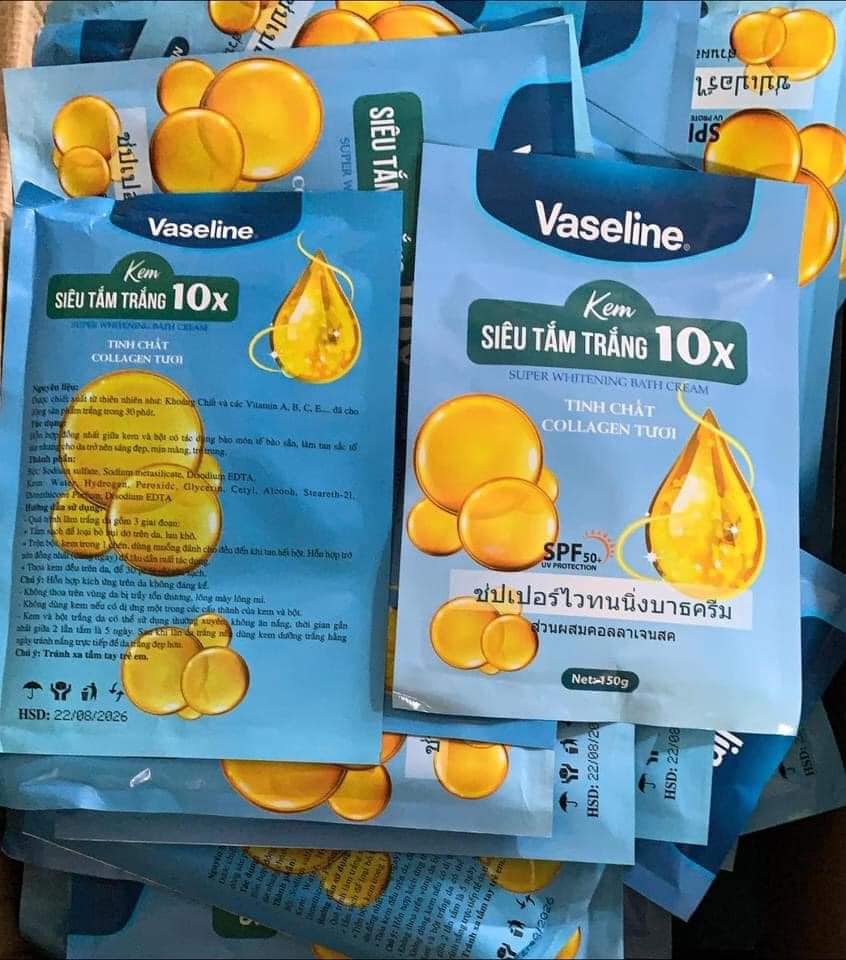 Kem siêu tắm trắng Vaseline 10x bao bật tone