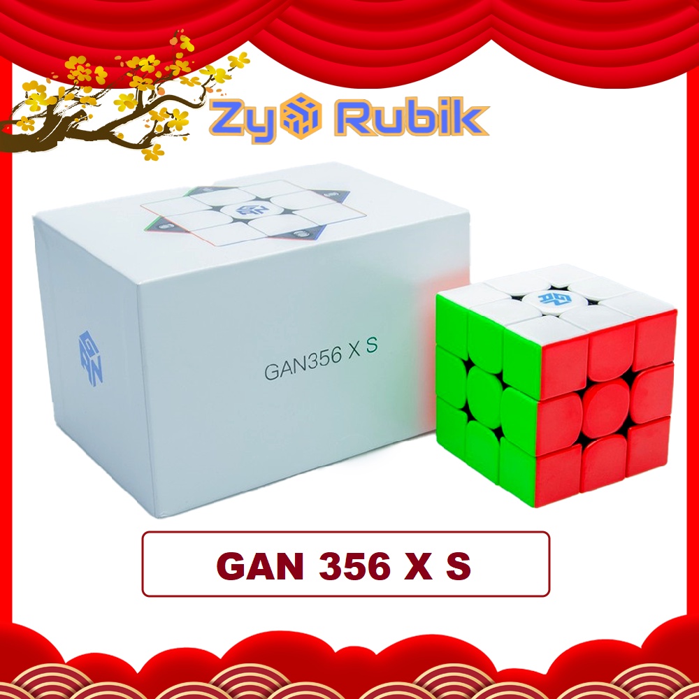 Rubik 3x3 Gan 356 XS Stickerless Đen Có Nam Châm - Zyo Rubik