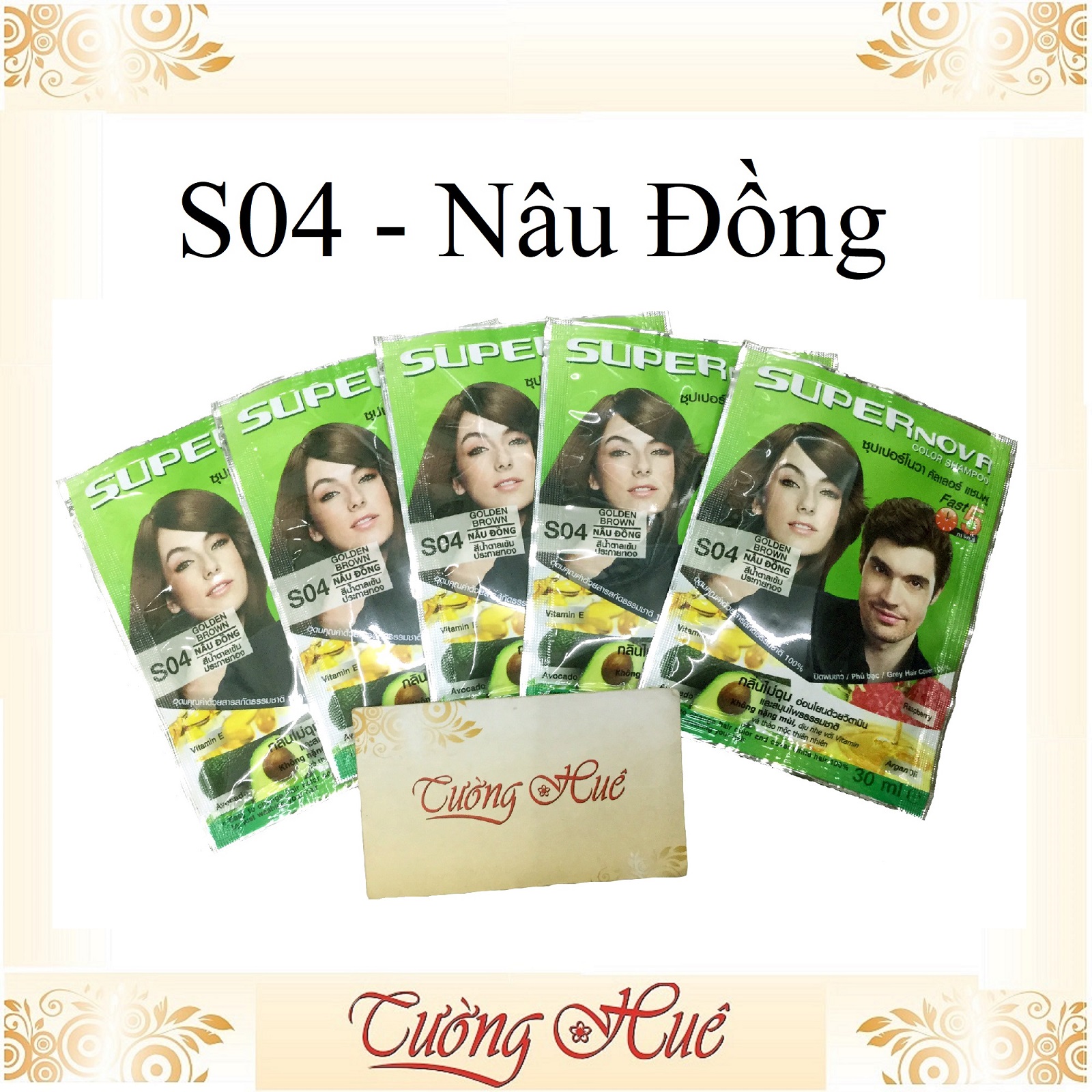 [HCM]Bộ 5 Gói gội nhuộm thảo dược Super Nova Thái Lan Color Shampoo - 30ml x 5