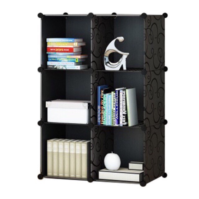 [HCM]Kệ Lưới sắt 6 ô - Kệ sách , quần áo , đầu giường (tặng kèm chốt, có thanh treo )