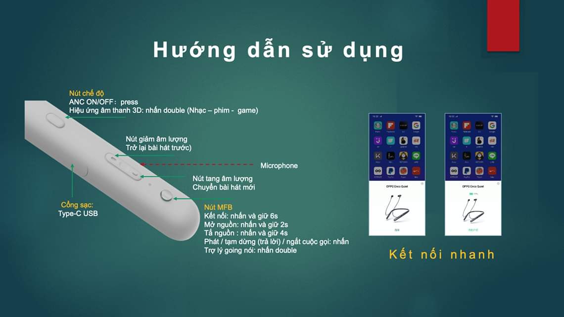 [HCM]Tai nghe OPPO bluetooth Enco Q1