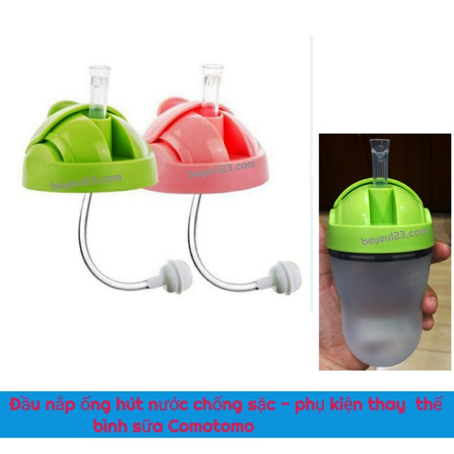 Đầu nắp ống hút nước chống sặc como 150ml/250ml - phụ kiện thay thế bình sữa kichi - việt nam hot