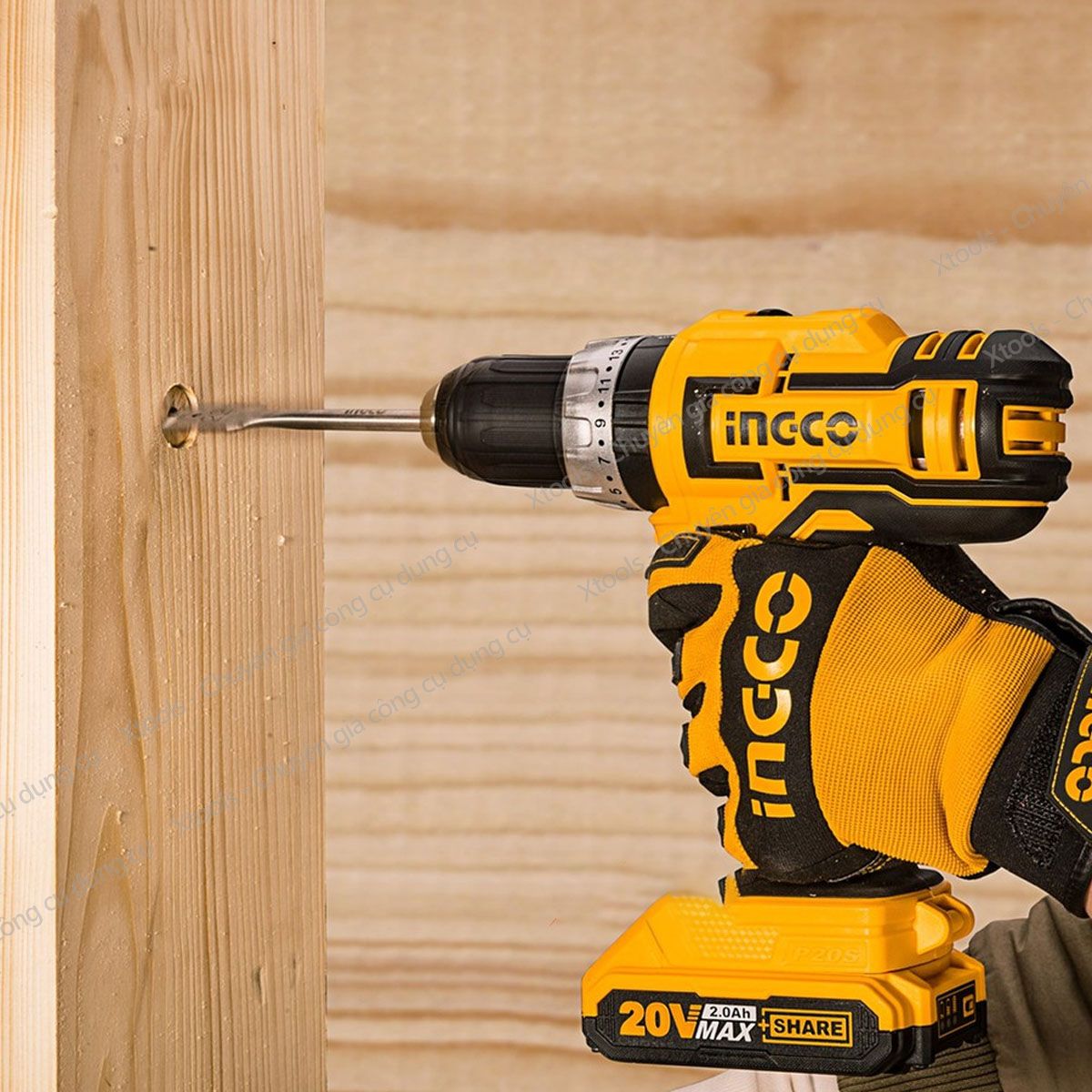 20V ingco cidli20031 2 speed battery concrete drill 13mm drill bit automatic drill bit with 2 pin 50 accessories portable battery drill