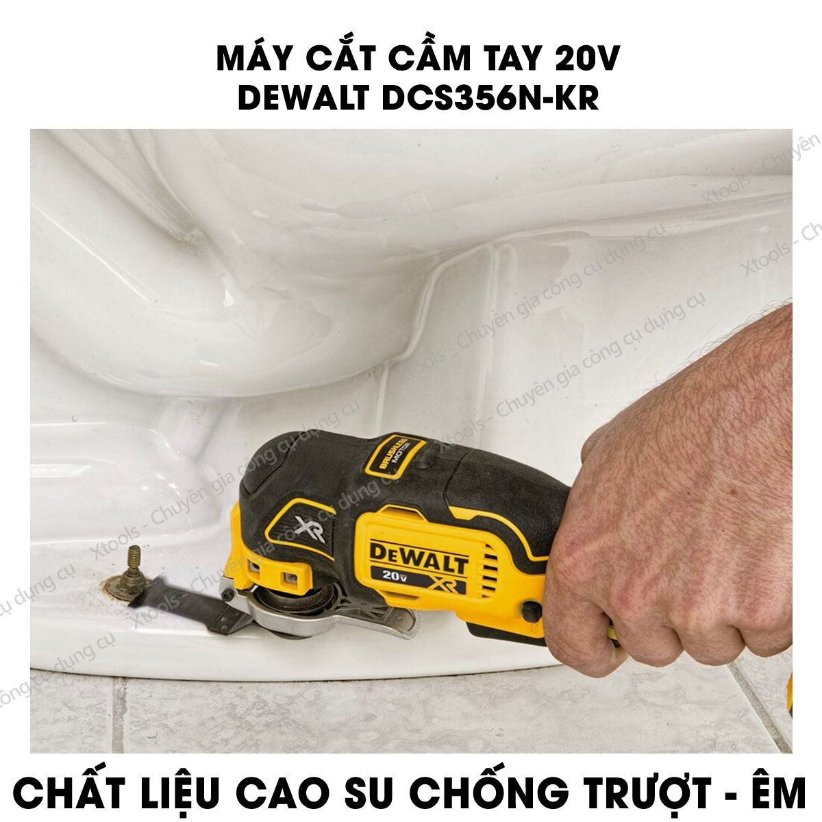 Detek 20V handheld oscillating cutter with blade accessory kit. Detek cutting machine, equipped with LED work light, rubber material
