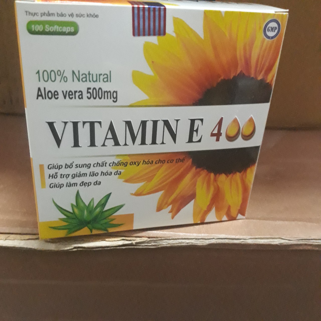 [Hộp 100 viên] Viên Uống Đẹp Da Vitamin E đỏ 4000mcg Aloe vera 500mg Giúp sáng mịn da chống lão hóa