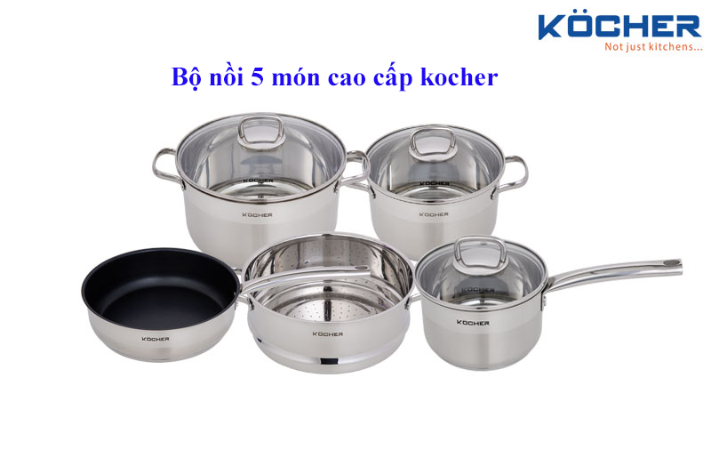 [Trả góp 0%] Bộ nồi 5 món Kocher Lubeck