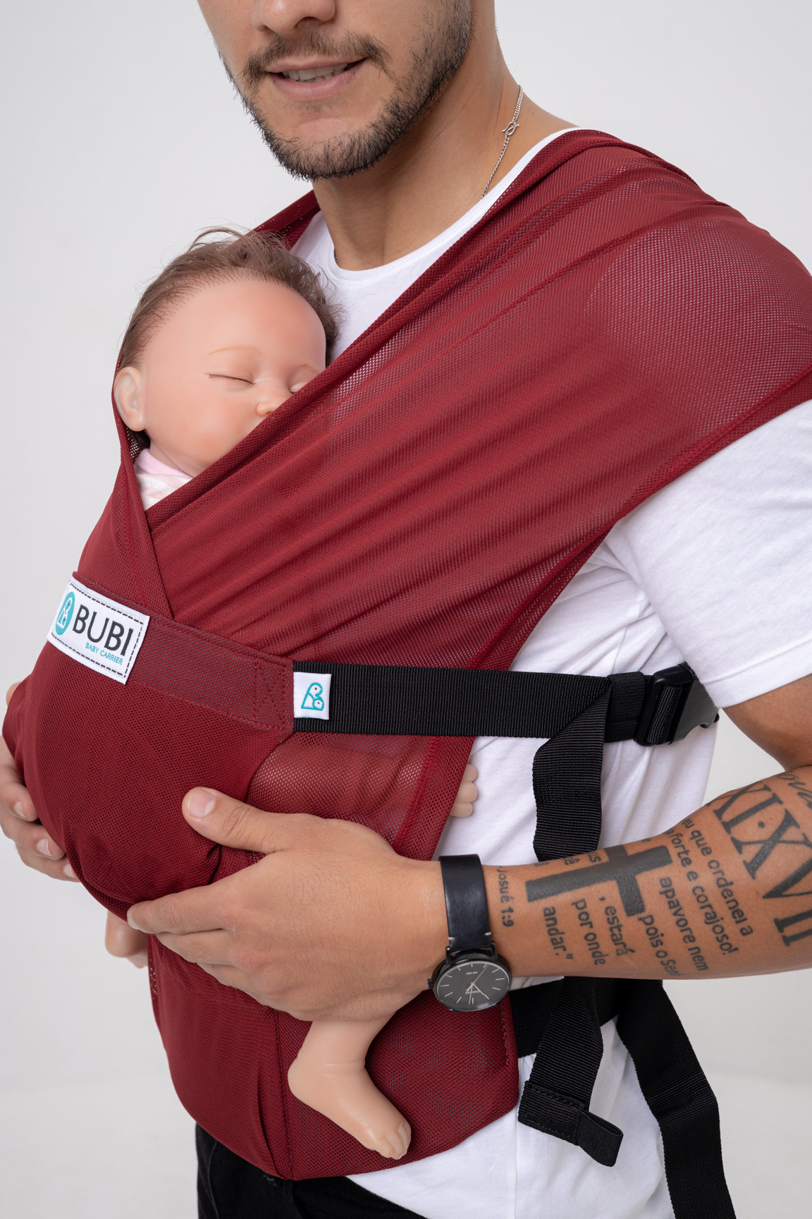 Địu vải BUBI Gen 3 - Đỏ đô lưới - PE