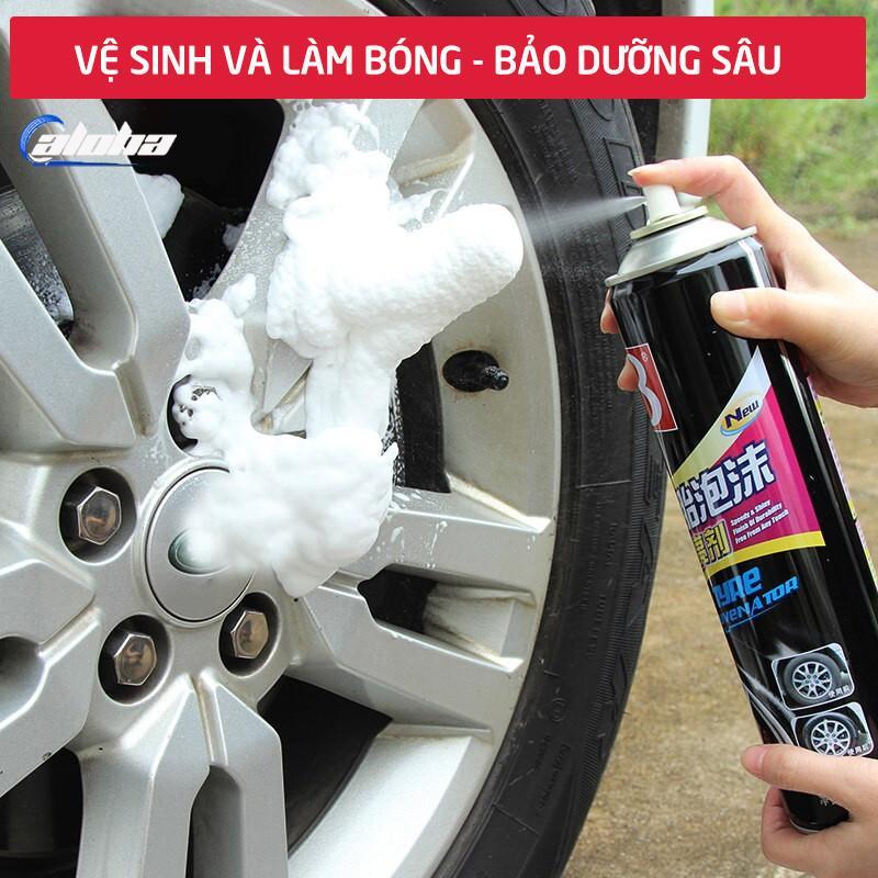 Chai xịt vệ sinh lốp xe,dung dịch tạo bọt làm sạch,bảo dưỡng mâm, vành bánh ô tô, xe hơi dưỡng đen bóng và chăm sóc bảo vệ lốp dung tích 680ml-B1107