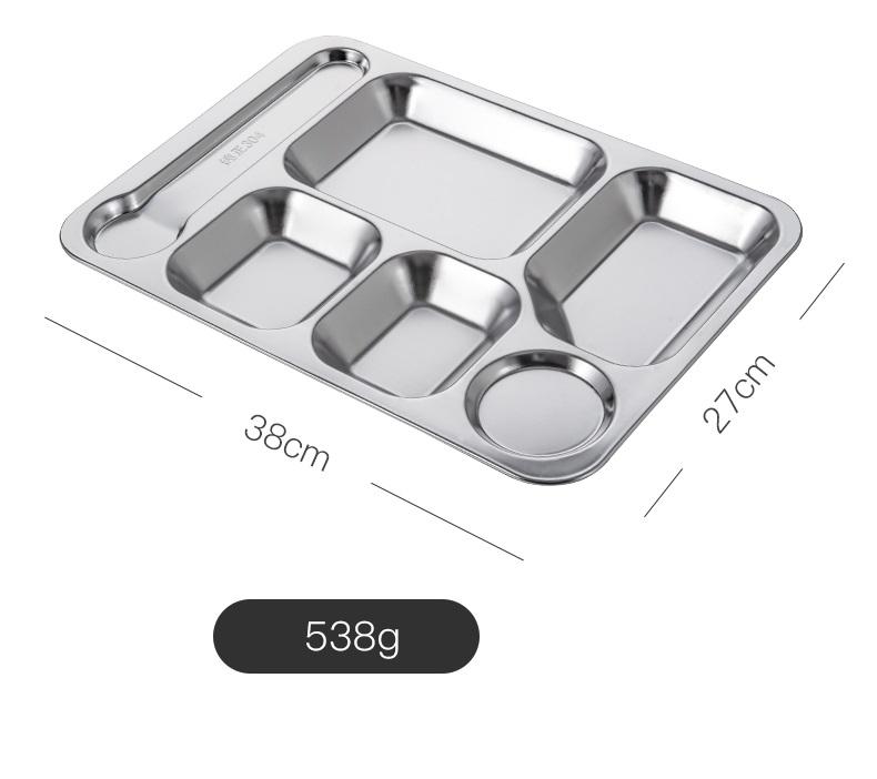 Khay Cơm Văn Phòng inox 304 6 Ngăn Tiện Dụng (Xước nhẹ)