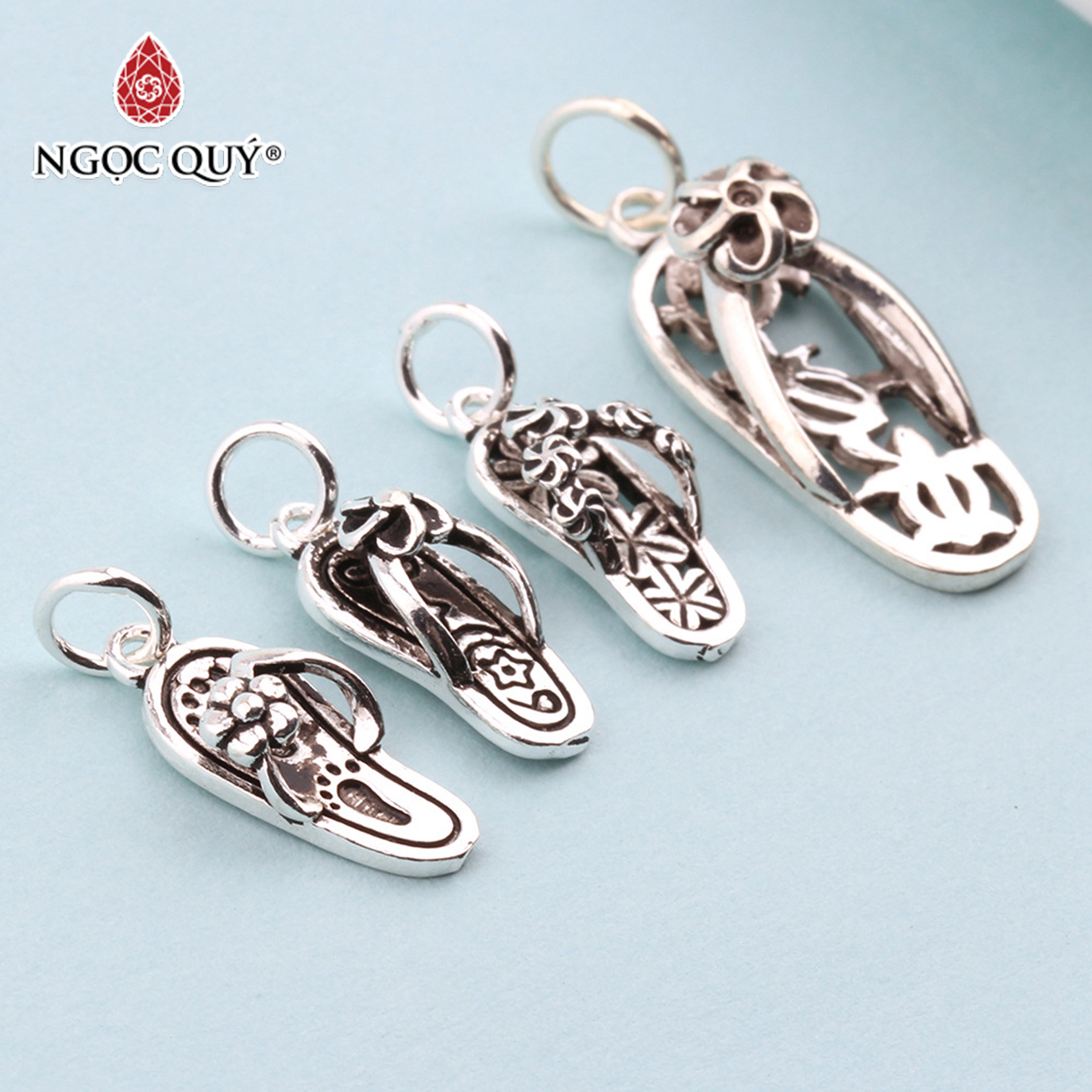 [HCM]Charm bạc hình chiếc dép treo - Ngọc Qúy Gemstones