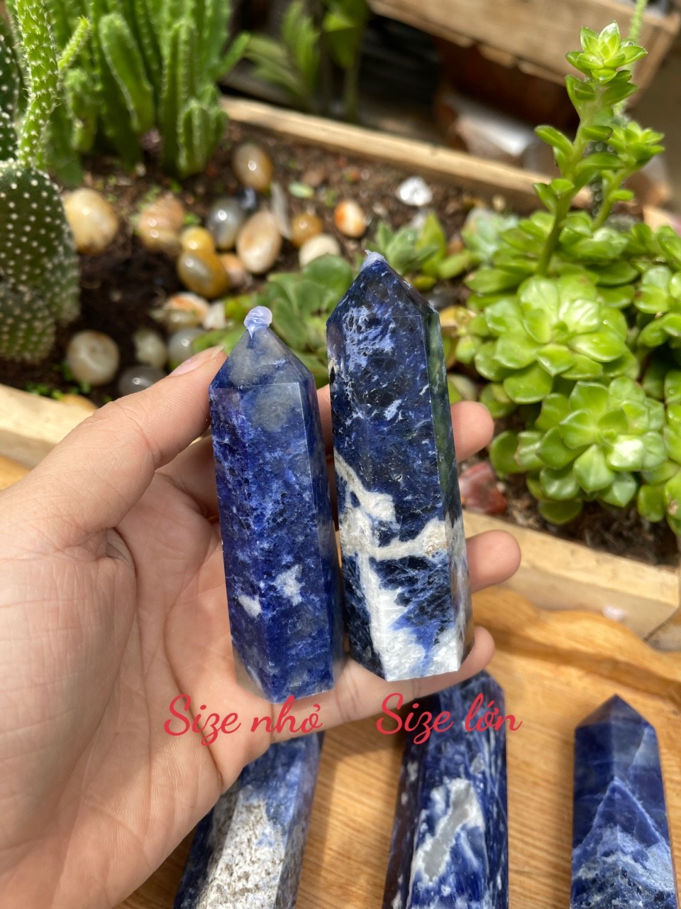 Sodalite point – trụ đá sodalite | trụ đá thanh tẩy, tarot, sưu tầm | cada decor
