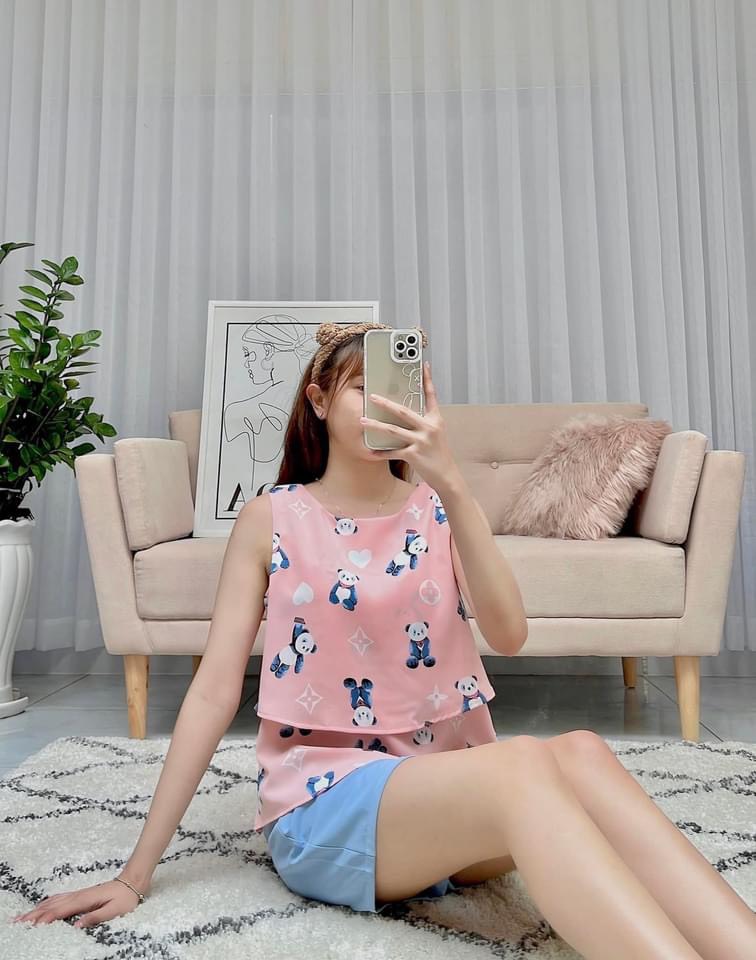 Bộ đùi áo 2 tầng chất lụa cực xinh