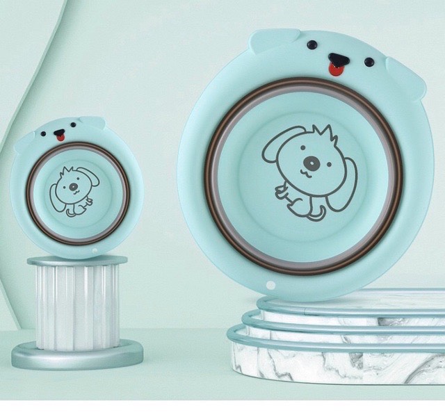 Chậu (thau) rửa mặt gấp gọn hình cún siêu cute cho bé