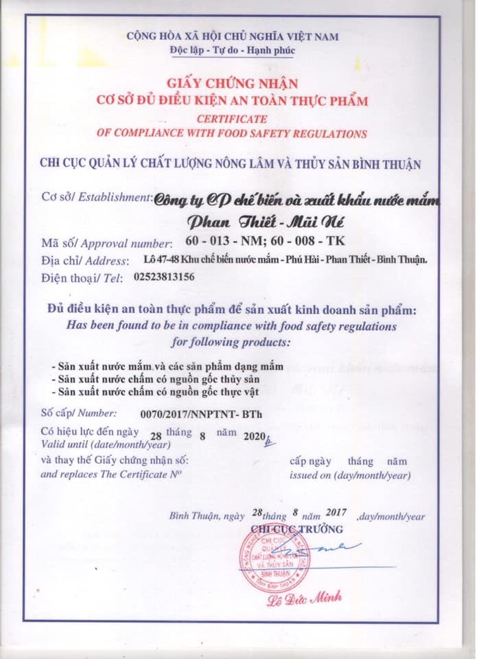 Nước chấm chay quả thơm Phan Thiết Mũi Né chai thủy tinh 500ml