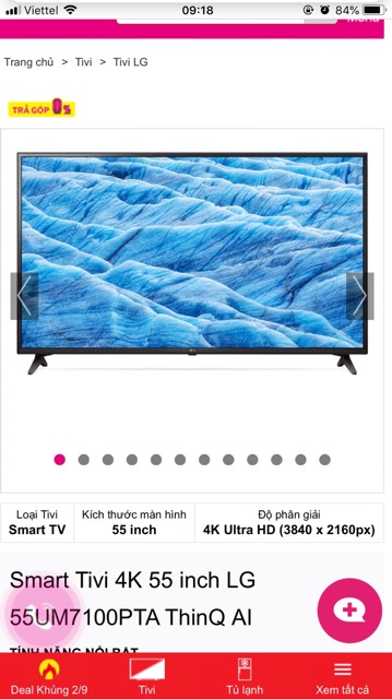 Tivi 55in LG UM7100 4K