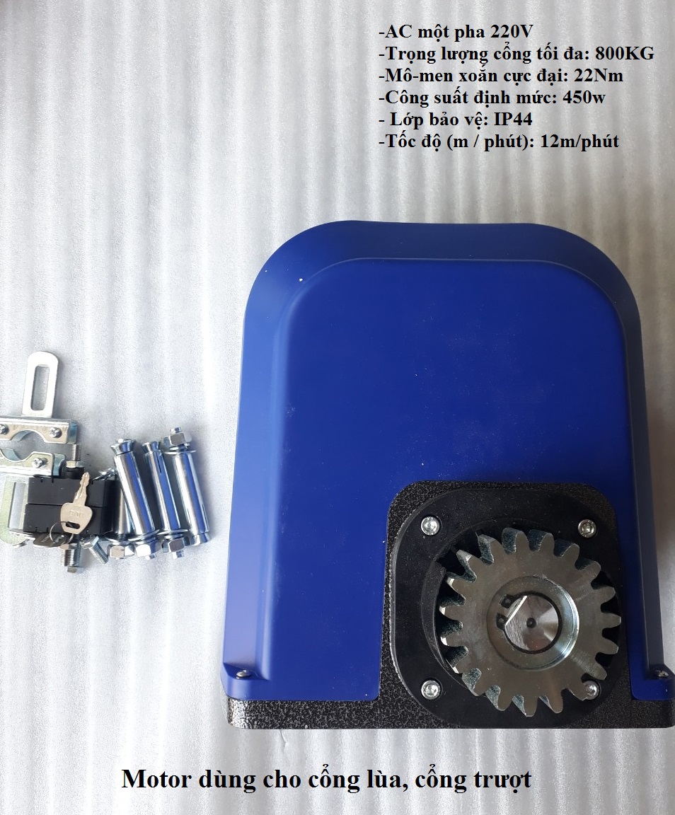 Motor cổng lùa dck166d 800kg+ 6m ray thép