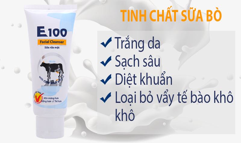 Sữa rửa mặt E100 con bò 100gr
