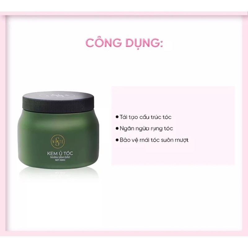 Ủ tóc nhân sâm đào swhite 500g mẫu mới