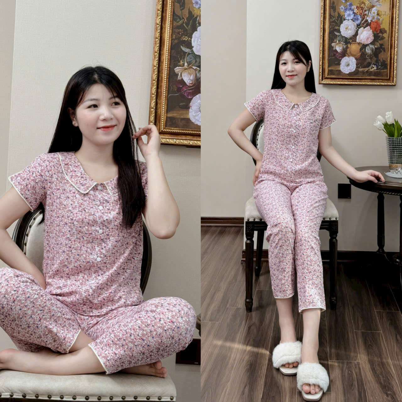 Quần Áo Mặc ở Nhà, Đồ Bộ chất lụa mềm đẹp