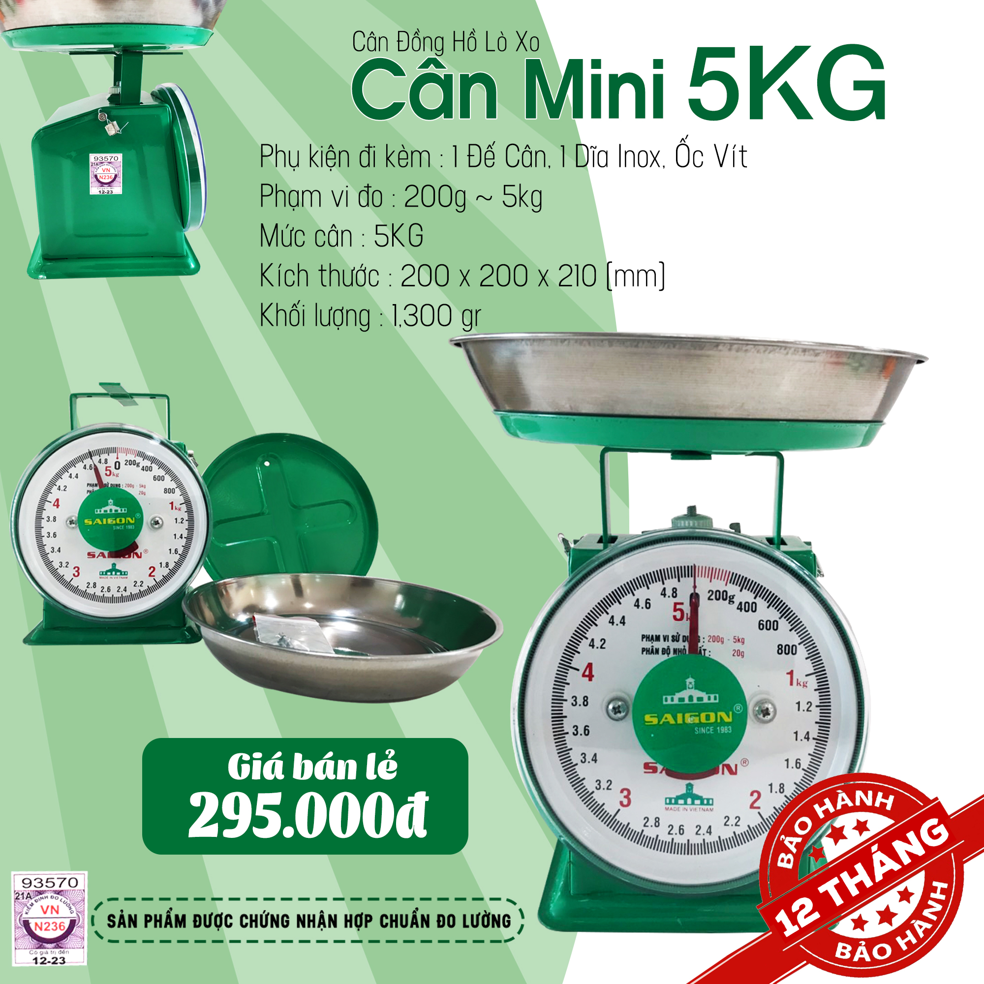 Cân 5 kg bảo hành 12 tháng