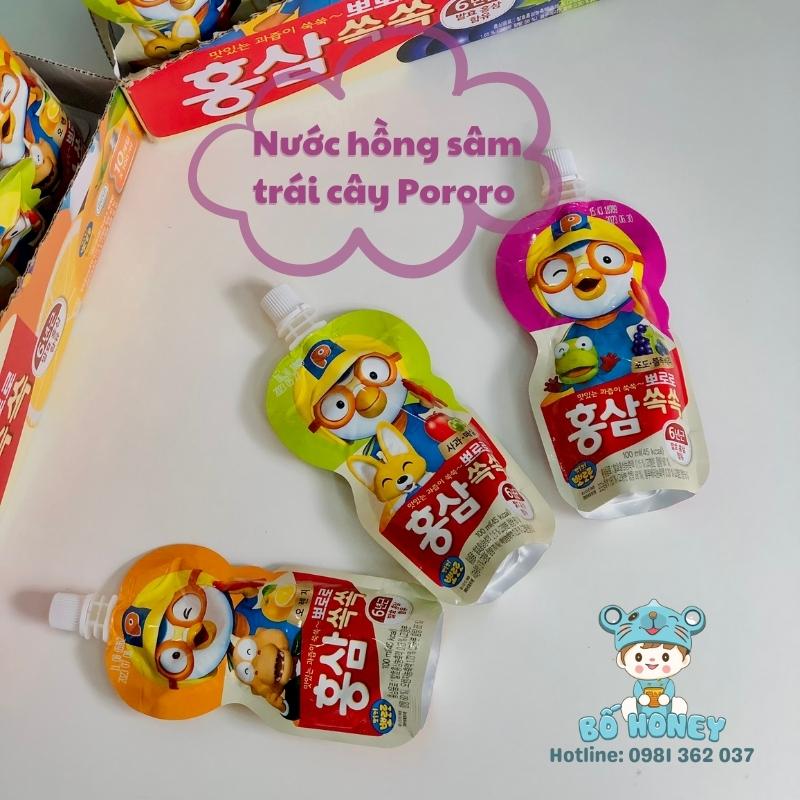 Nước Hồng Sâm hoa quả Pororo Hàn Quốc cho bé đủ vị Bố Honey