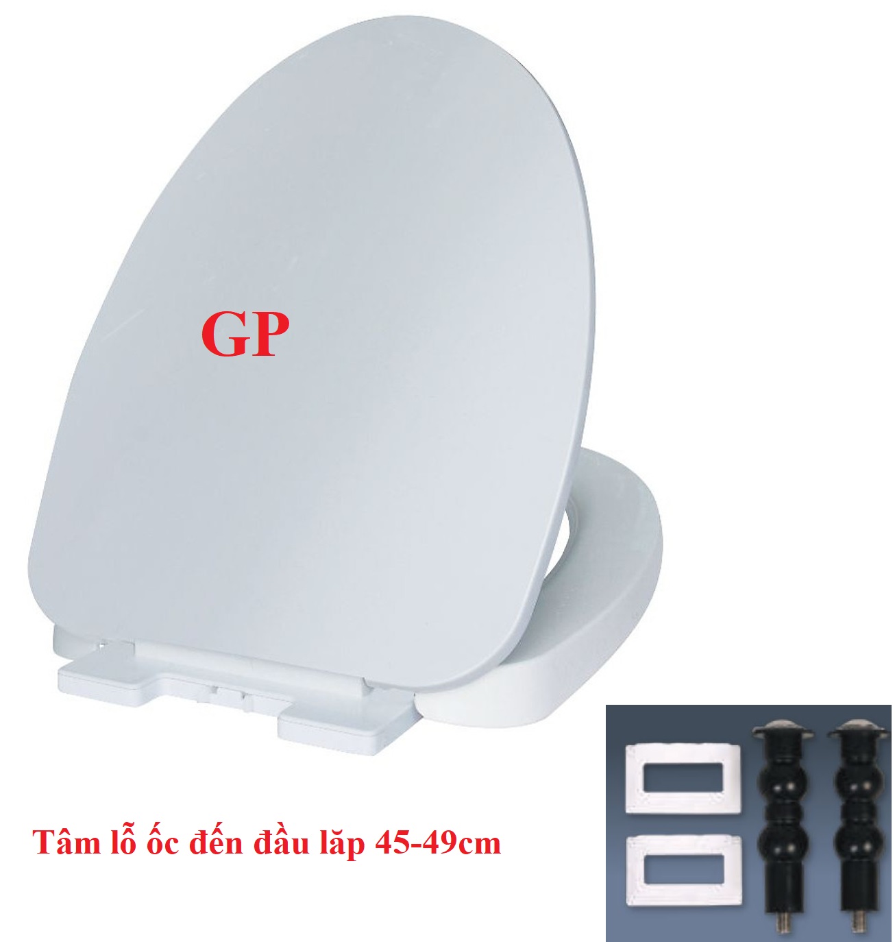 Nắp rơi êm cao cấp thay thế cho bồn cầu INAX, TOTO, CAESAR, AMERICAN, VIGRACERA, HC, THIÊN THANH, AMERICAN STANDAR, ...